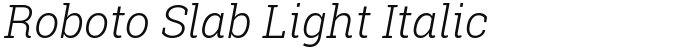 Roboto Slab Light Italic