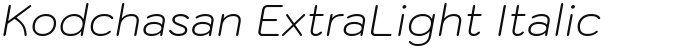 Kodchasan ExtraLight Italic