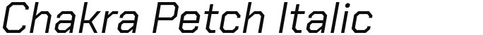 Chakra Petch Italic