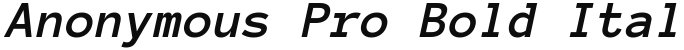 Anonymous Pro Bold Italic