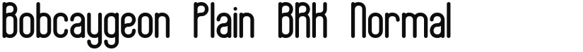 Bobcaygeon Plain BRK font download