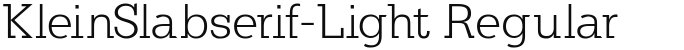 KleinSlabserif-Light Regular