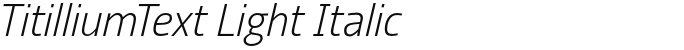 TitilliumText Light Italic