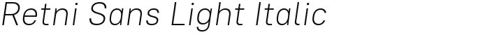 Retni Sans Light Italic
