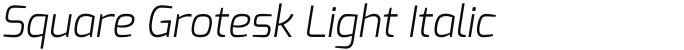 Square Grotesk Light Italic