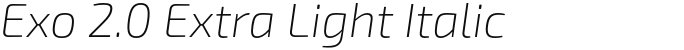 Exo 2.0 Extra Light Italic