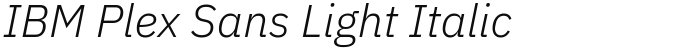 IBM Plex Sans Light Italic