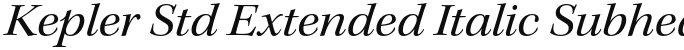 Kepler Std Extended Italic Subhead