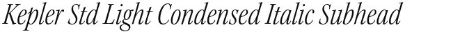 Kepler Std Light Condensed Italic Subhead