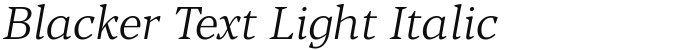 Blacker Text Light Italic