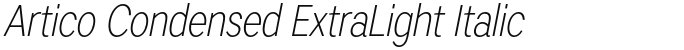 Artico Condensed ExtraLight Italic