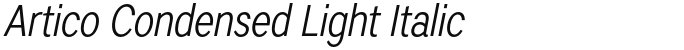 Artico Condensed Light Italic