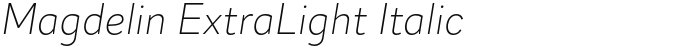 Magdelin ExtraLight Italic