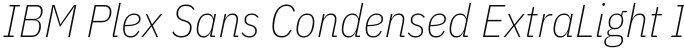 IBM Plex Sans Condensed ExtraLight Italic