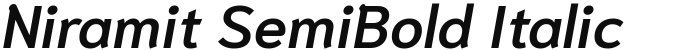 Niramit SemiBold Italic