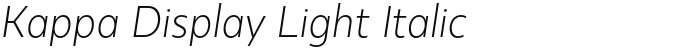 Kappa Display Light Italic