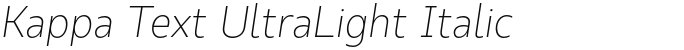 Kappa Text UltraLight Italic