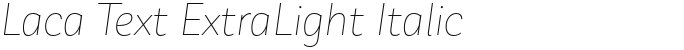 Laca Text ExtraLight Italic