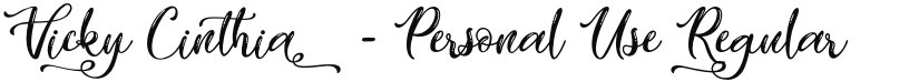 Vicky Cinthia - Personal Use font download