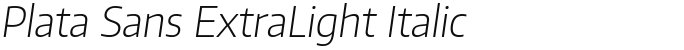 Plata Sans ExtraLight Italic