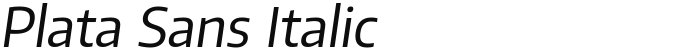 Plata Sans Italic