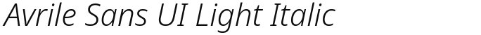 Avrile Sans UI Light Italic