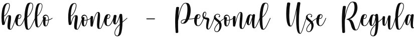 hello honey - Personal Use font download