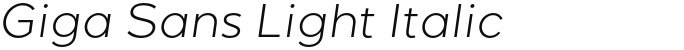 Giga Sans Light Italic