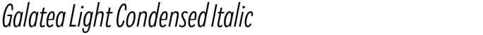 Galatea Light Condensed Italic