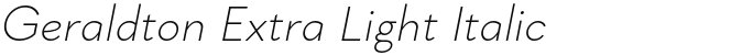 Geraldton Extra Light Italic