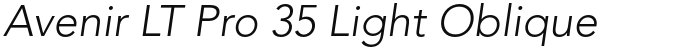 Avenir LT Pro 35 Light Oblique