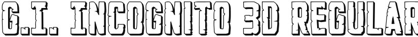 G.I. Incognito 3D font download