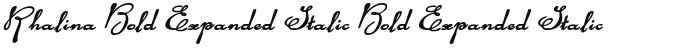 Rhalina Bold Expanded Italic Bold Expanded Italic