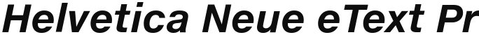 Helvetica Neue eText Pro Bold Italic