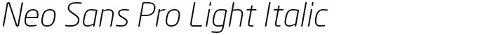 Neo Sans Pro Light Italic