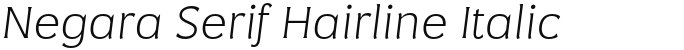 Negara Serif Hairline Italic