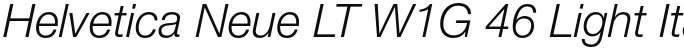 Helvetica Neue LT W1G 46 Light Italic