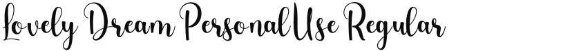 Lovely Dream Personal Use font download