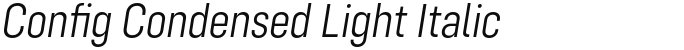 Config Condensed Light Italic
