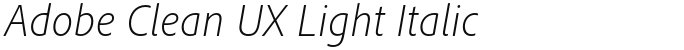 Adobe Clean UX Light Italic