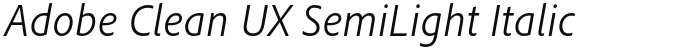 Adobe Clean UX SemiLight Italic