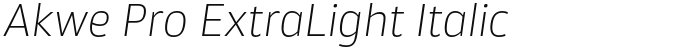 Akwe Pro ExtraLight Italic