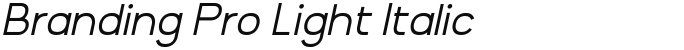 Branding Pro Light Italic
