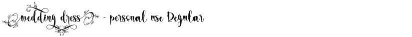 wedding dress - personal use font download