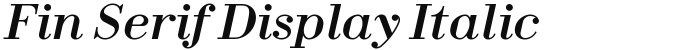 Fin Serif Display Italic