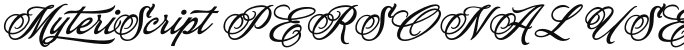 Myteri Script PERSONAL USE ONLY Bold Italic PERSONAL USE ONLY