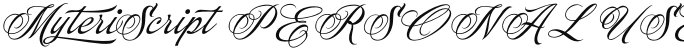 Myteri Script PERSONAL USE ONLY Italic PERSONAL USE ONLY