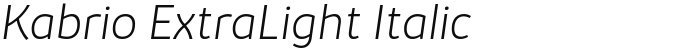 Kabrio ExtraLight Italic