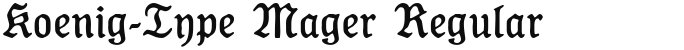 Koenig-Type Mager Regular