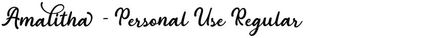 Amalitha - Personal Use font download
